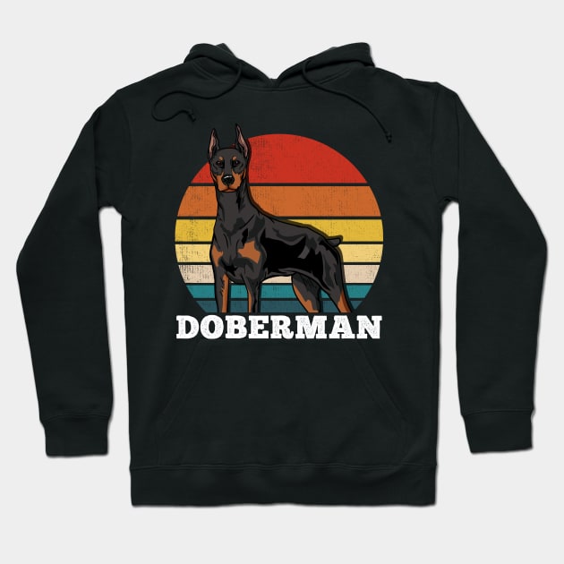 Doberman Retro Hoodie by KAWAIITEE